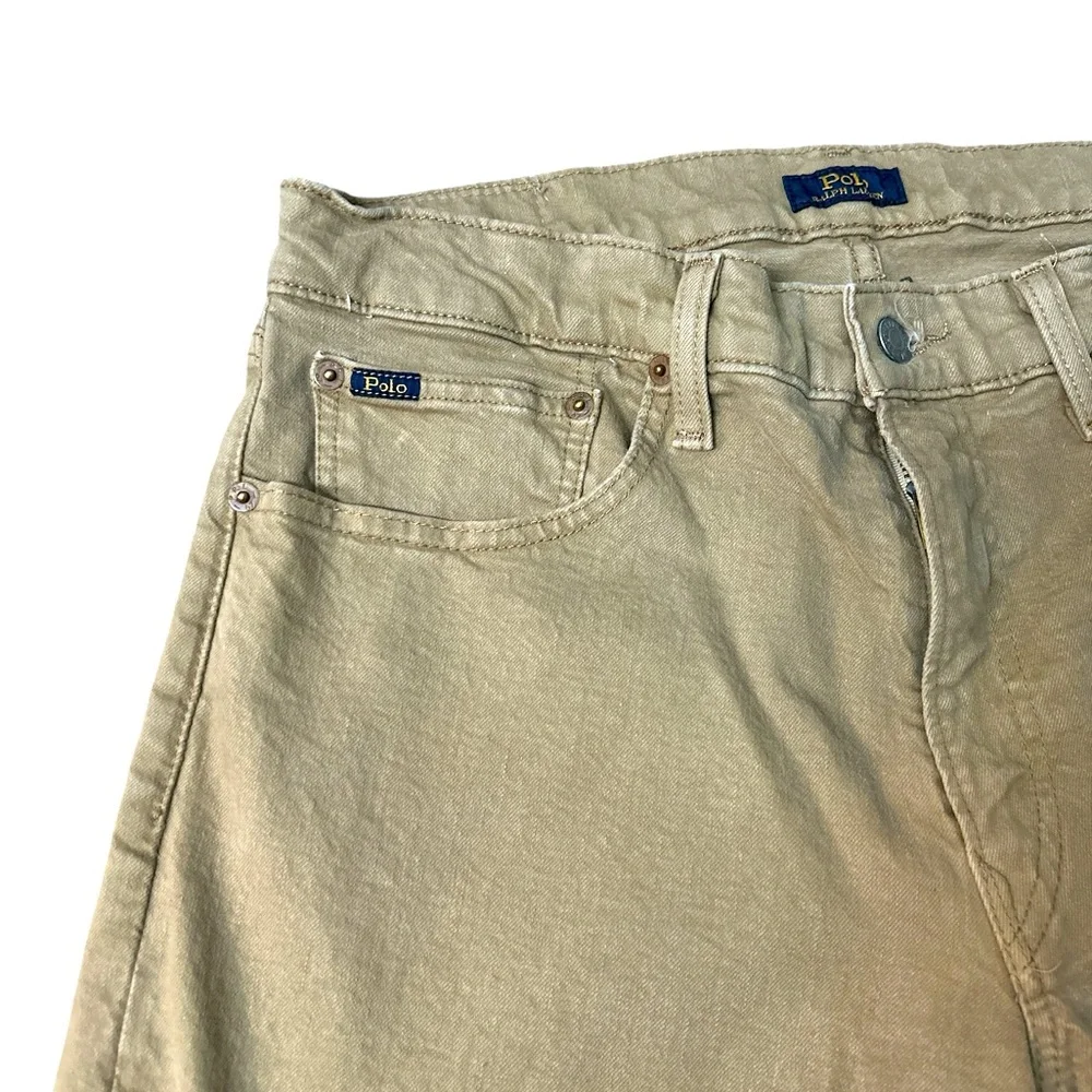 Polo Ralph Lauren Men’s Varick Slim Straight‎ Jeans – Khaki Tan Denim Size 33x30